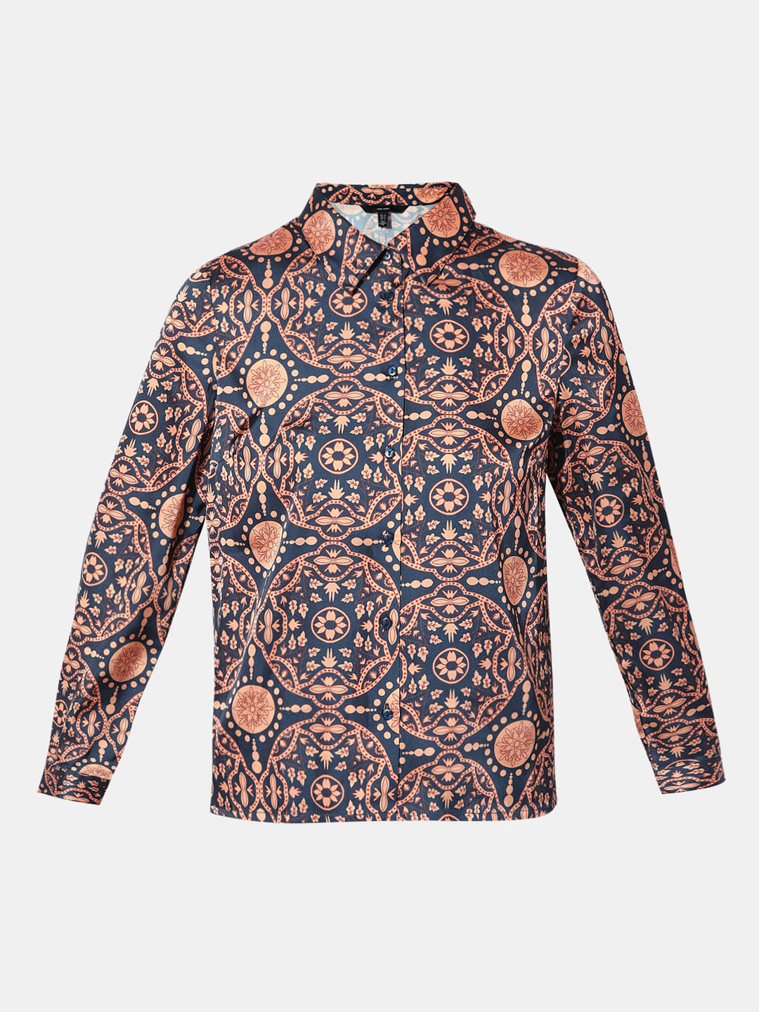 Blue All Over Print Co-Ord Set Shirt