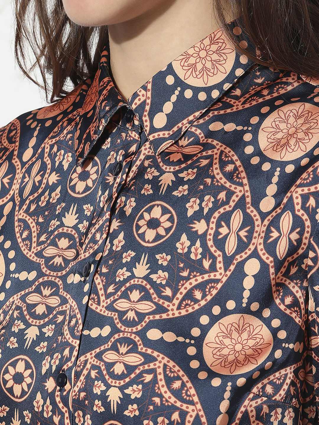 Blue All Over Print Co-Ord Set Shirt