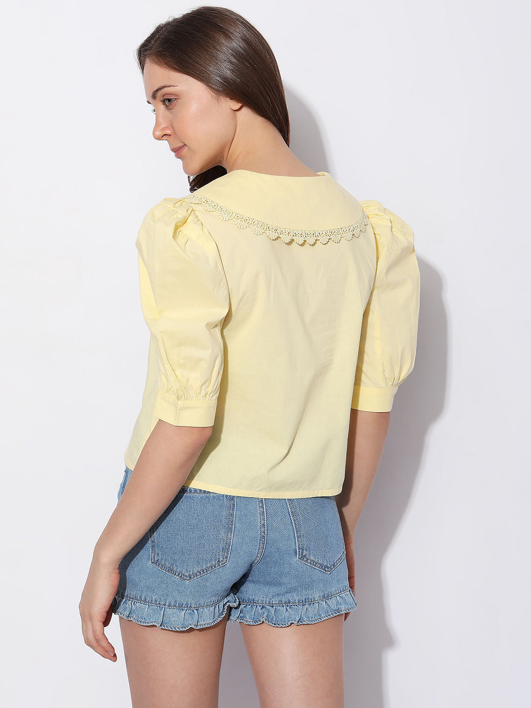 Yellow Puff Sleeves Top