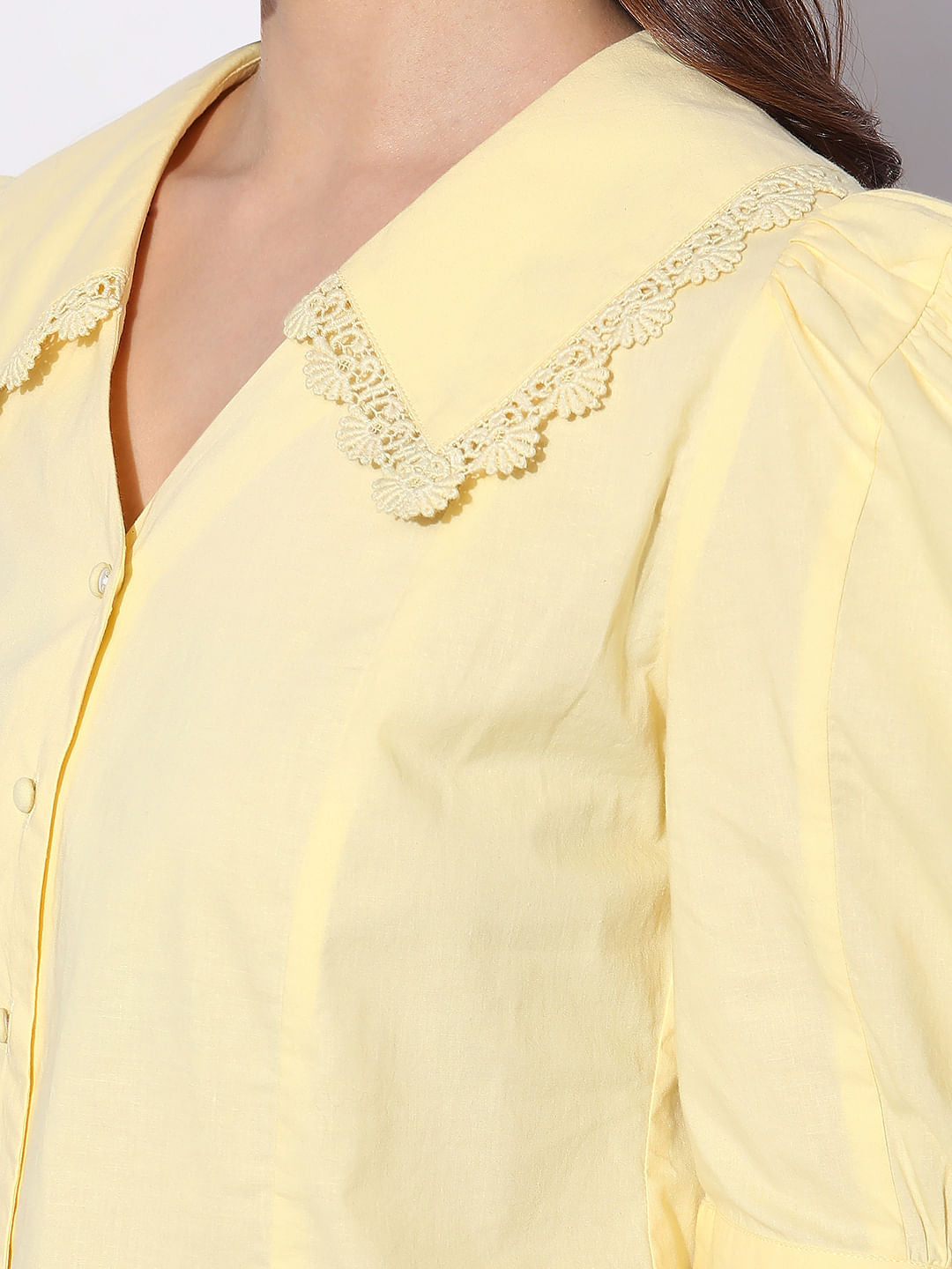 Yellow Puff Sleeves Top