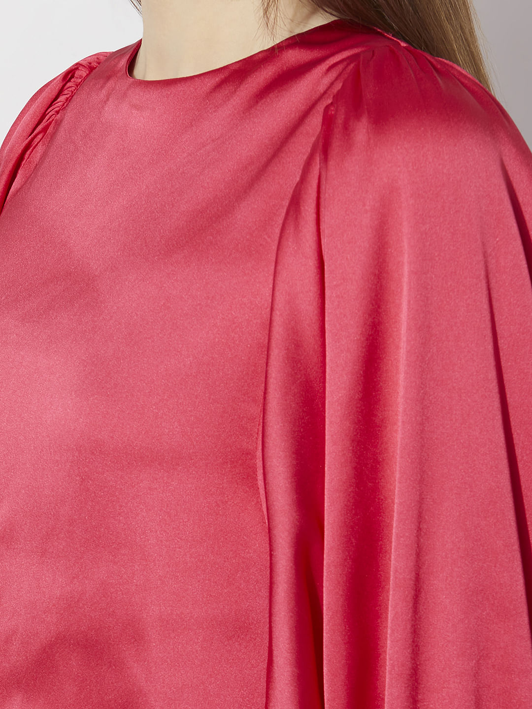 Magenta Batwing Sleeves Top