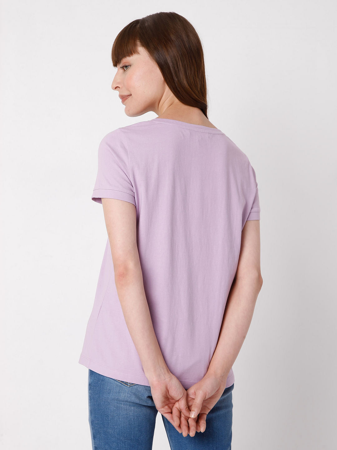Lavender Graphic Print T-Shirt