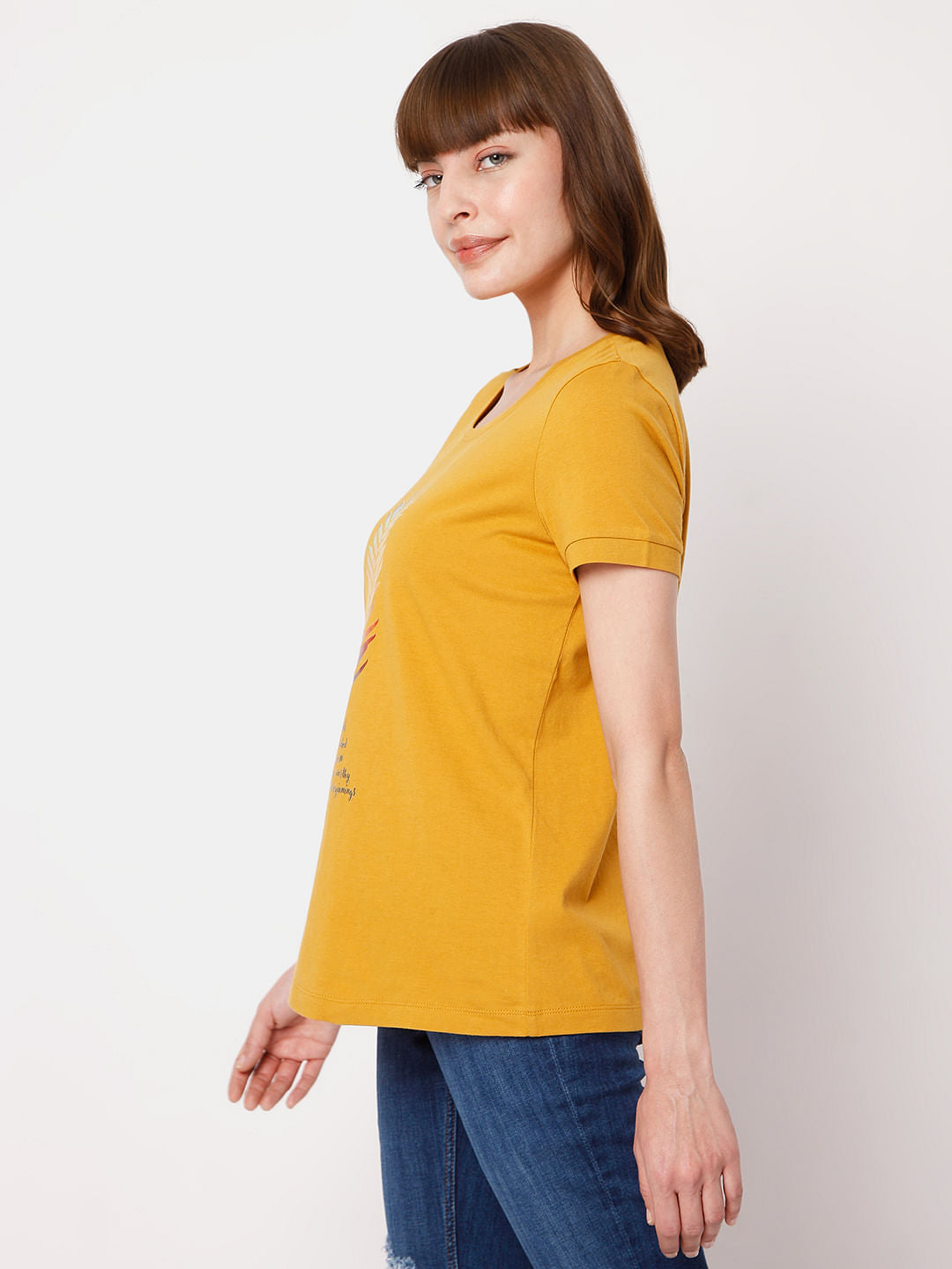 Mustard Graphic Print T-Shirt