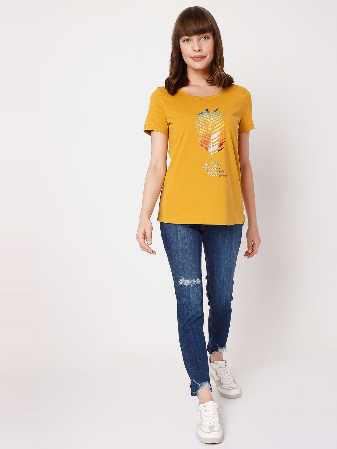 Mustard Graphic Print T-Shirt
