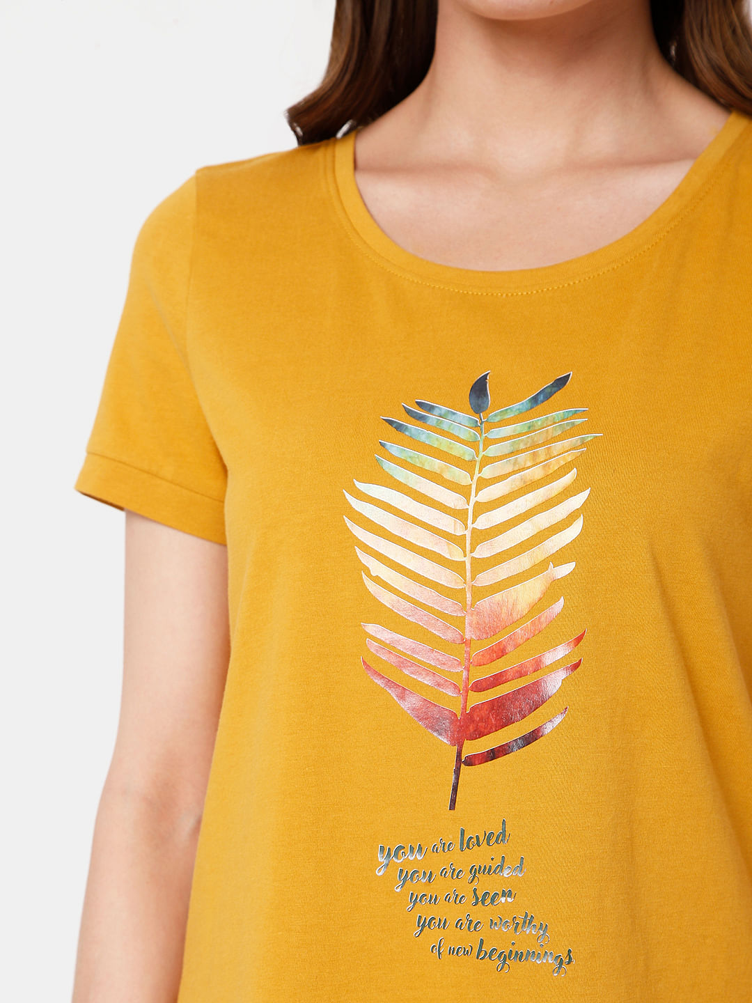 Mustard Graphic Print T-Shirt