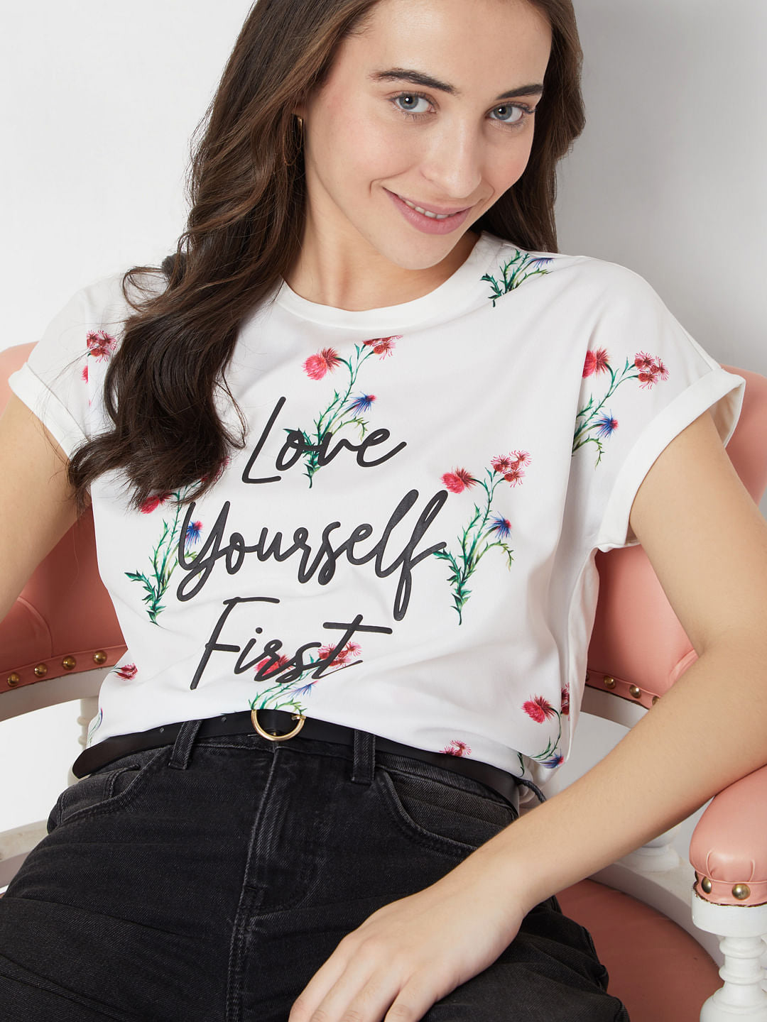 White Floral T-Shirt