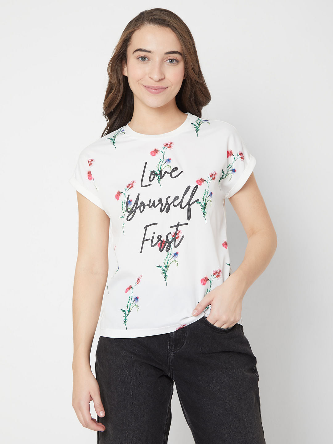White Floral T-Shirt