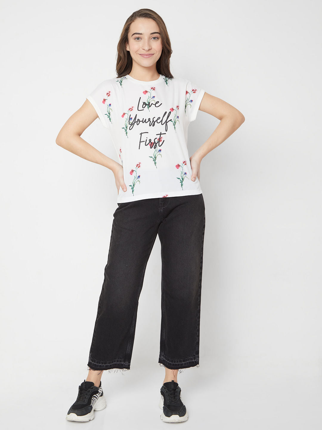 White Floral T-Shirt