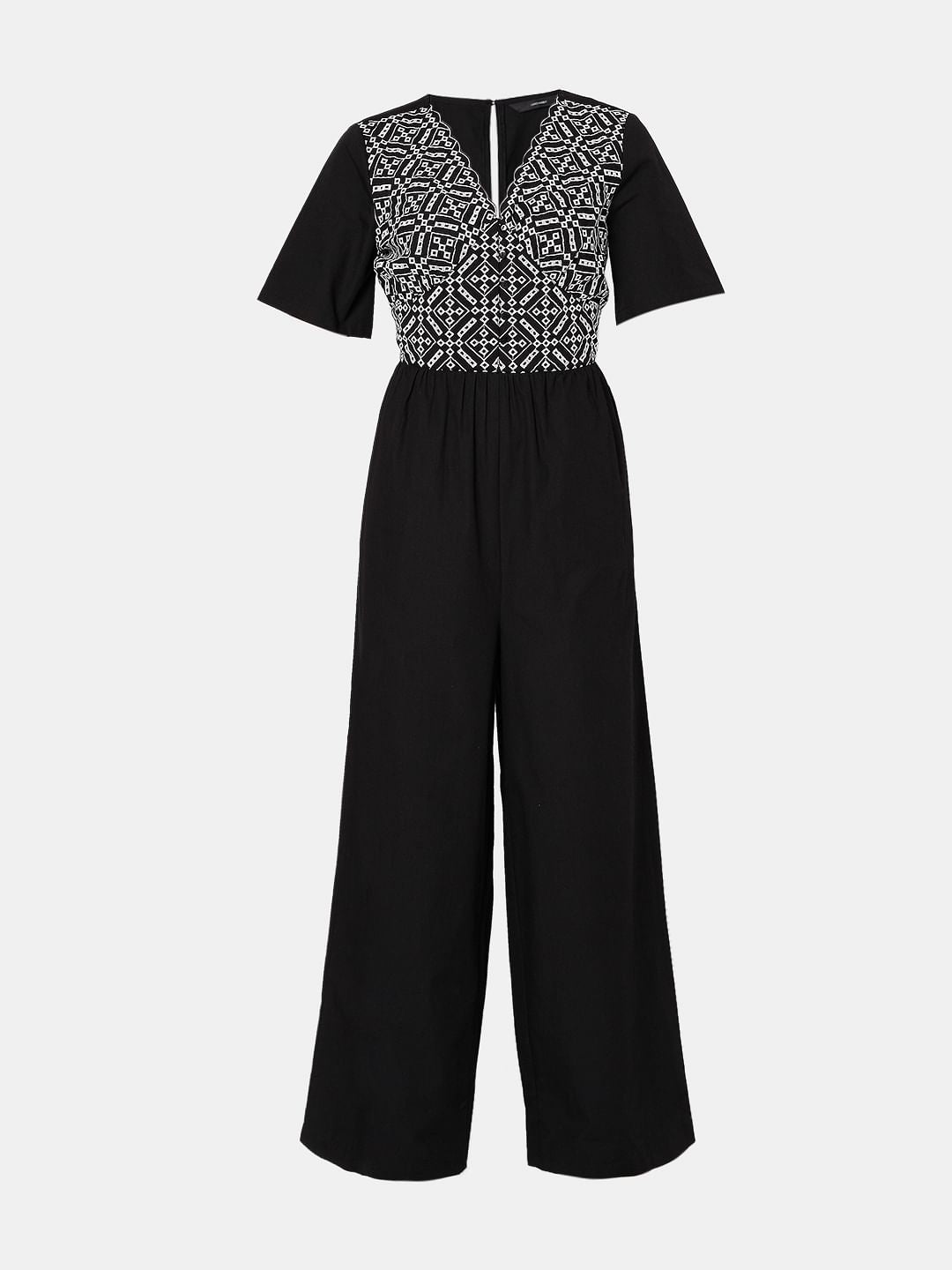 Black Embroidered Jumpsuit