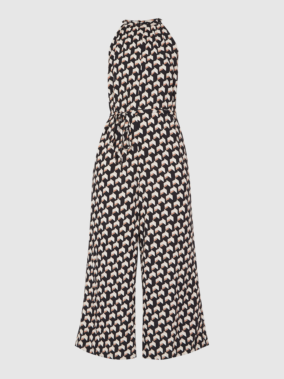 Black Printed Halter Neck Jumpsuit