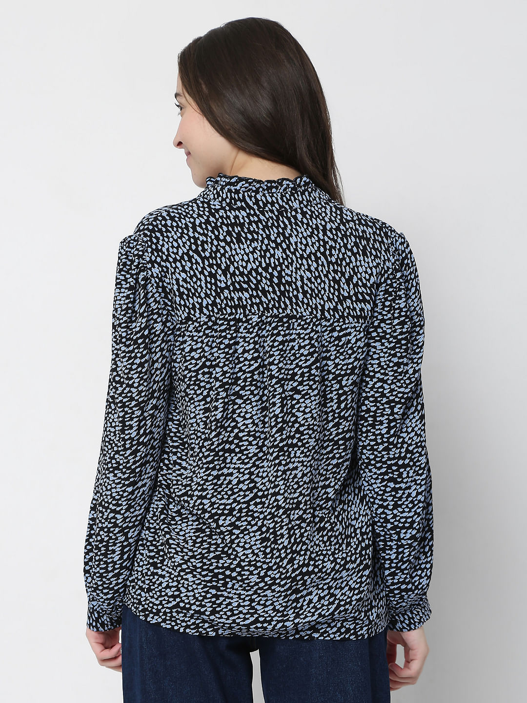 Black All Over Print Top