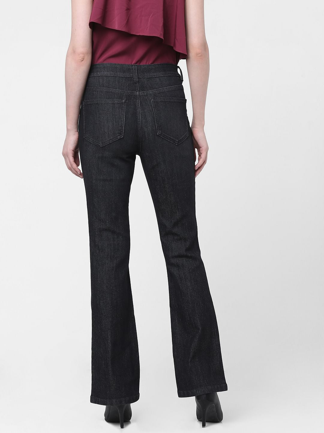 Black Mid Rise Petra Bootcut Jeans