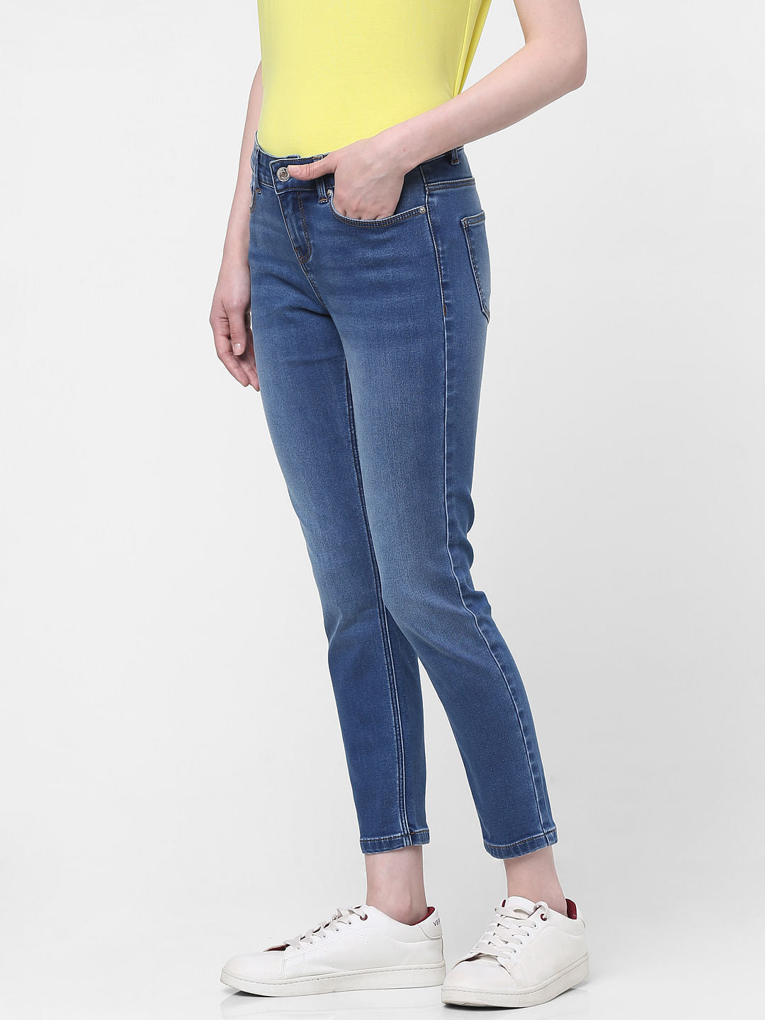 Blue Mid Rise Wendy Skinny Jeans