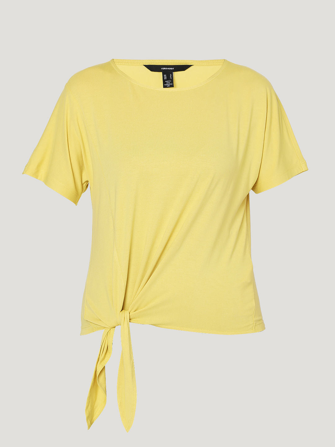 Yellow Tie-Up Detail T-Shirt