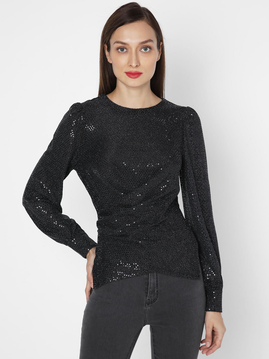 Black Lurex Knit Top