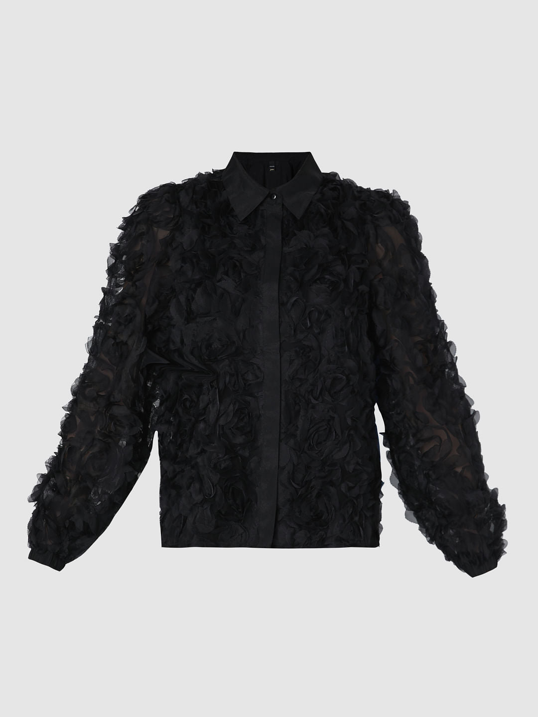 Black Rose Textured Shirt