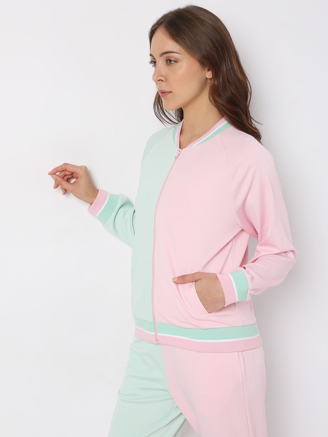 Pink Colourblocked Co-Ord Sweatshirt