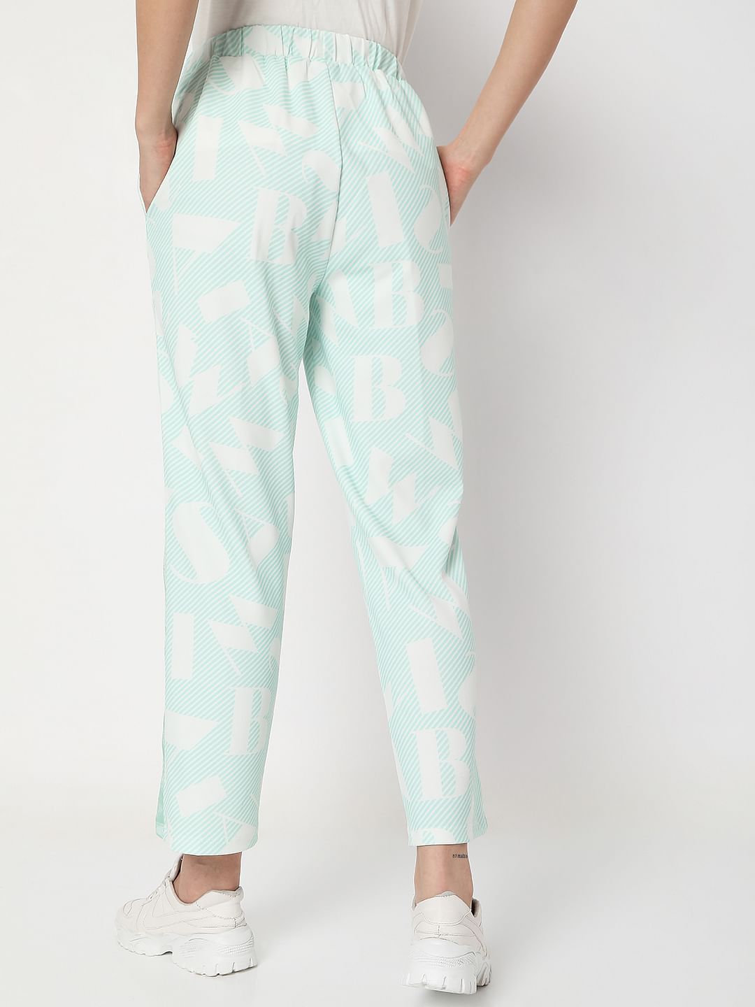 Green High Rise Printed Co-Ord Set Sweatpants