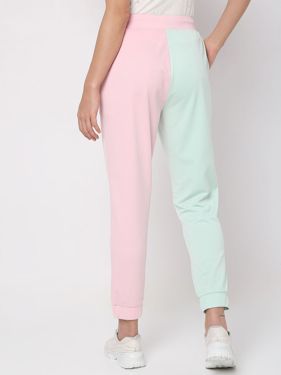 Pink Mid Rise Colourblocked Co-Ord Sweatpants
