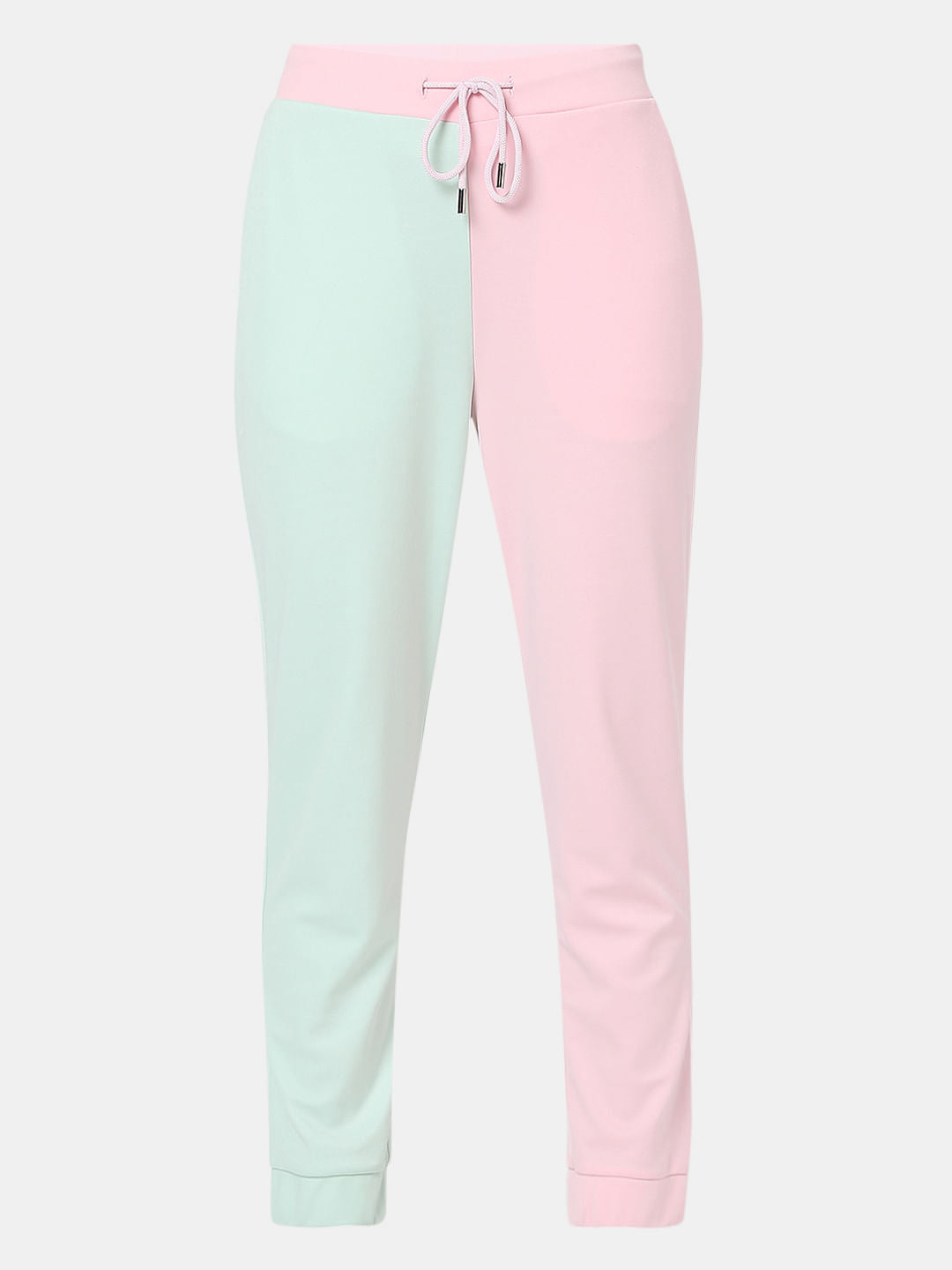 Pink Mid Rise Colourblocked Co-Ord Sweatpants