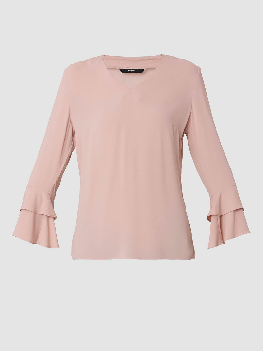 Light Pink Flute Sleeves Top