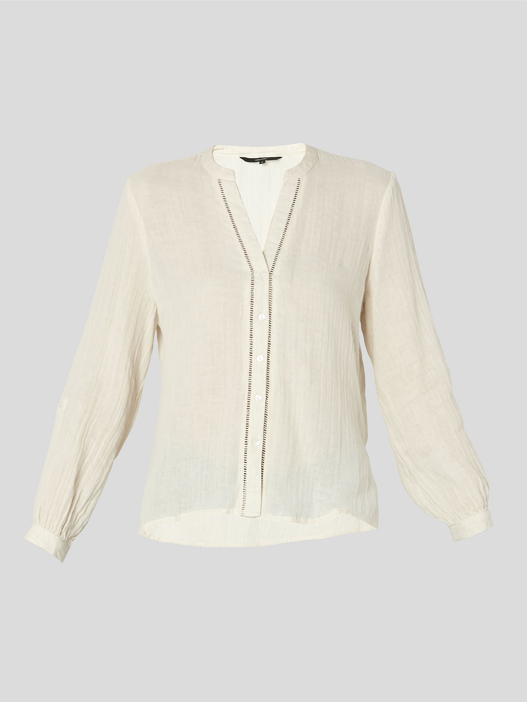 Beige Textured Organic Cotton Shirt