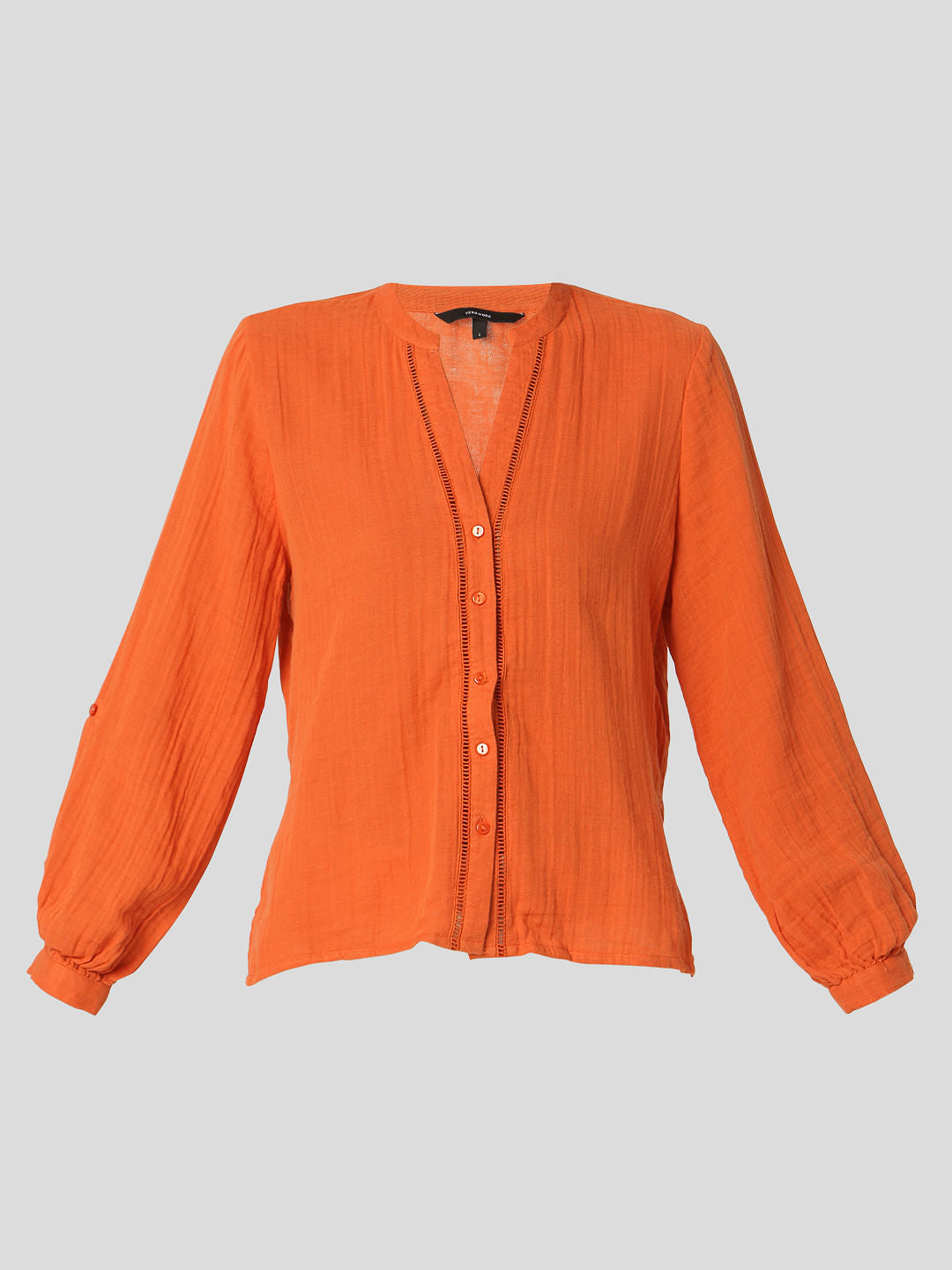 Orange Textured Organic Cotton Shirt
