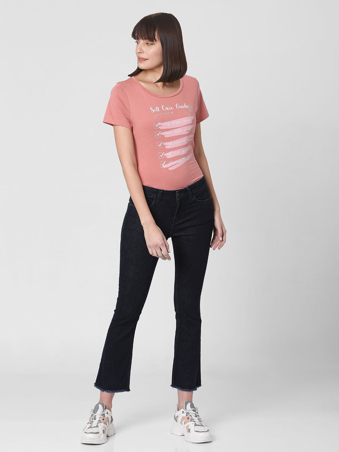 Dark Blue Mid Rise Boot Cut Jeans