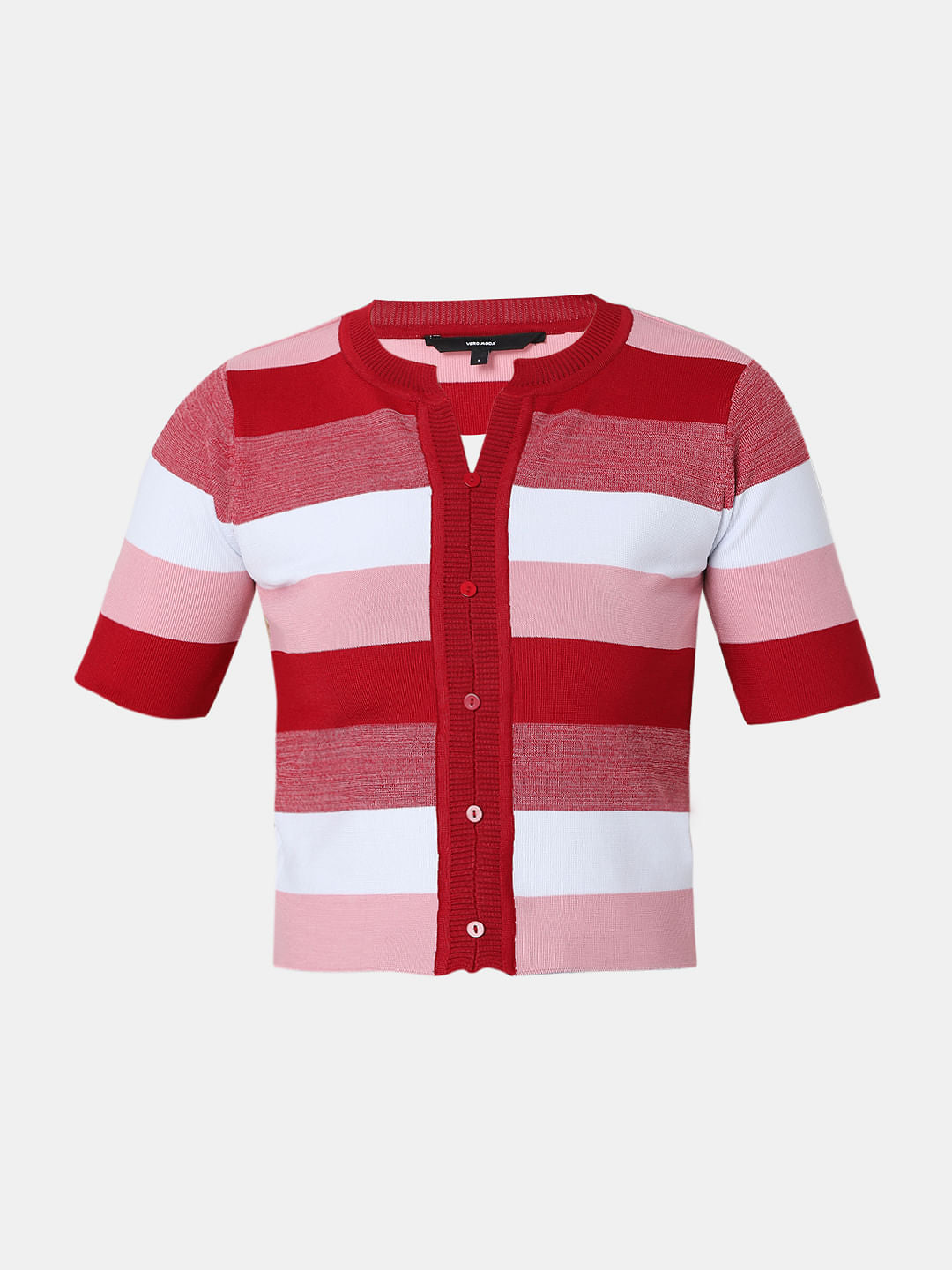 White Striped Knit Top