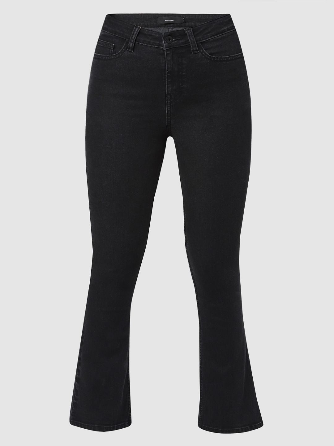 Dark Grey High Rise Flared Jeans