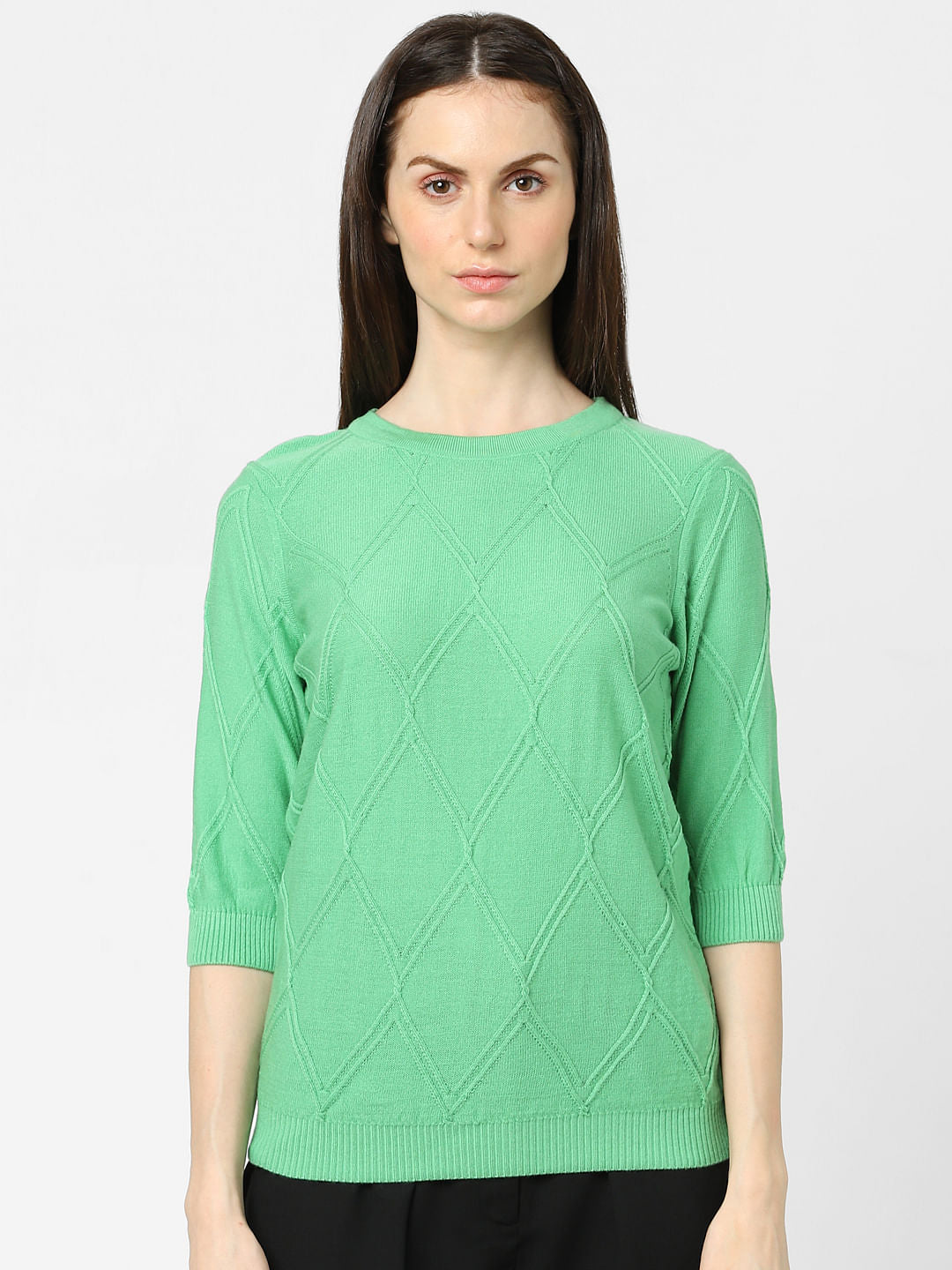 Green Textured Pullover