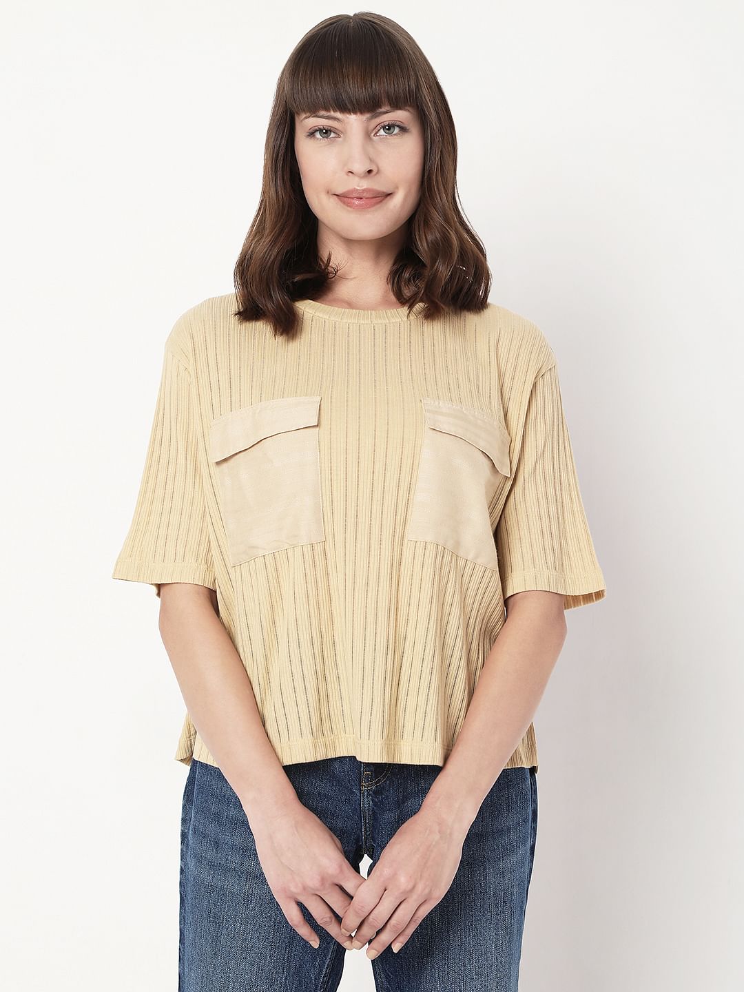 Taupe Striped T-Shirt