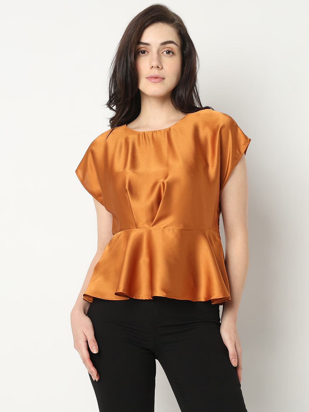 Copper Peplum Top