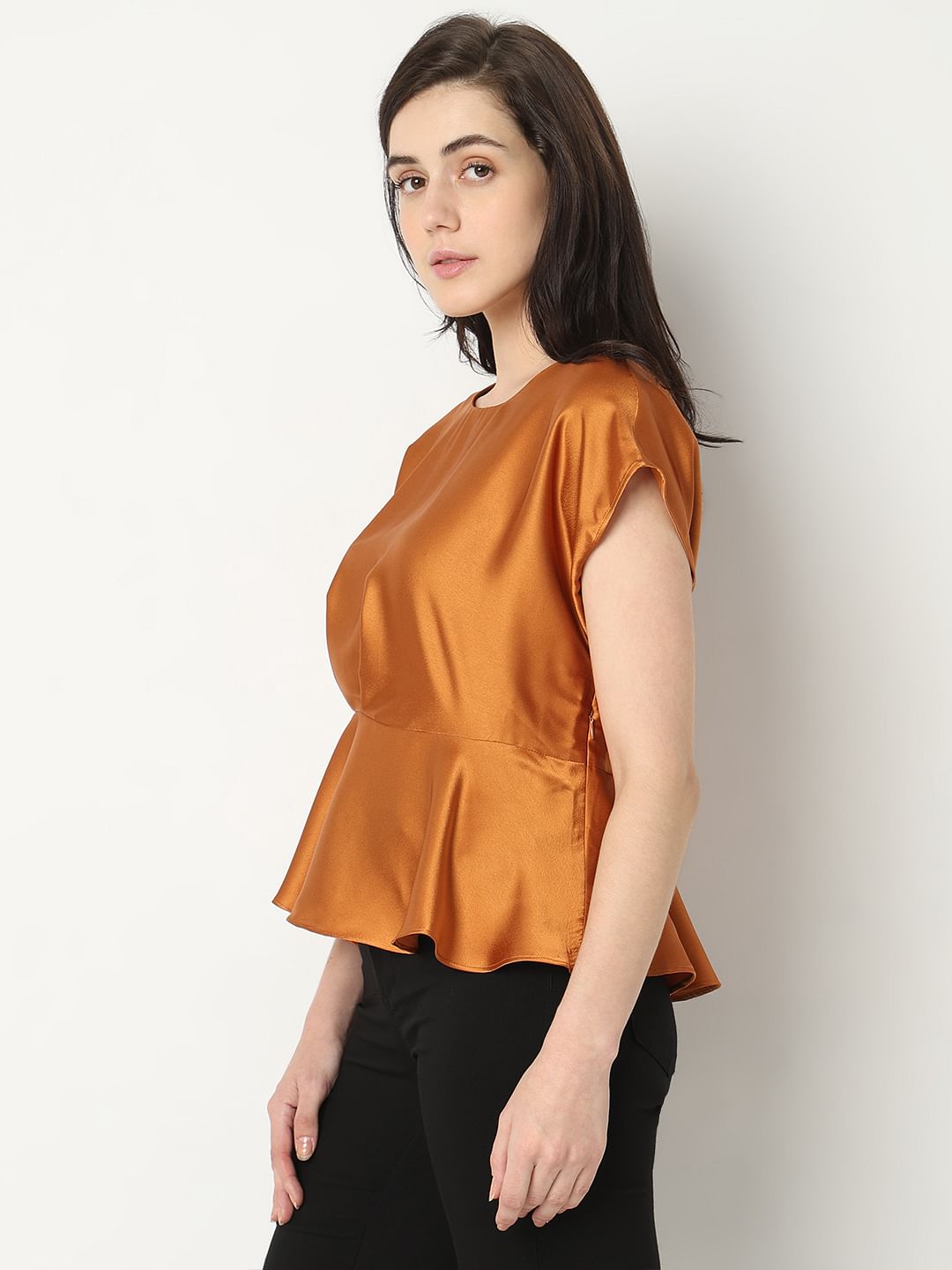 Copper Peplum Top