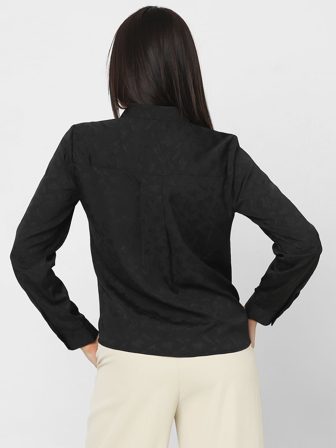 Black Jacquard Printed Top