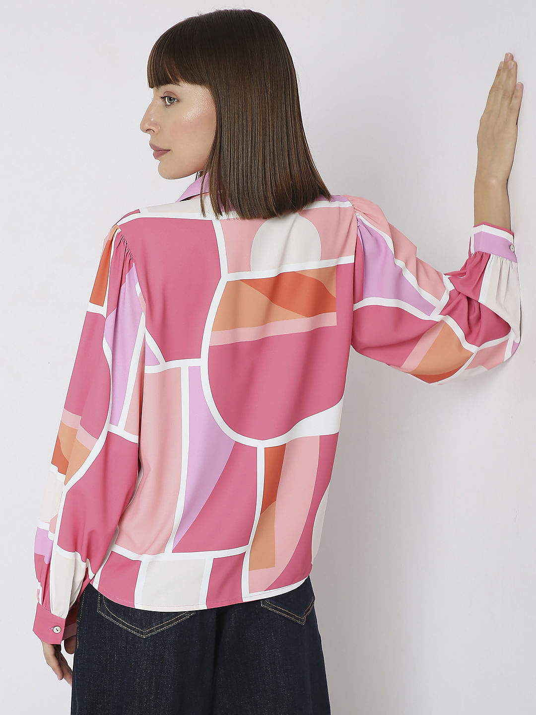 Pink Colourblocked Shirt