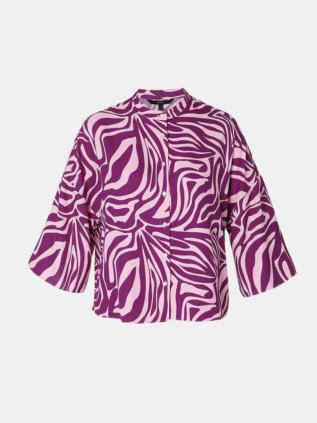 Purple Abstract Print Shirt