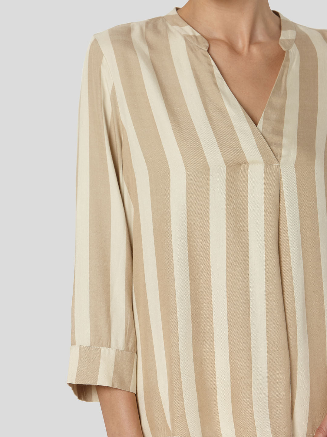 Beige Striped Top