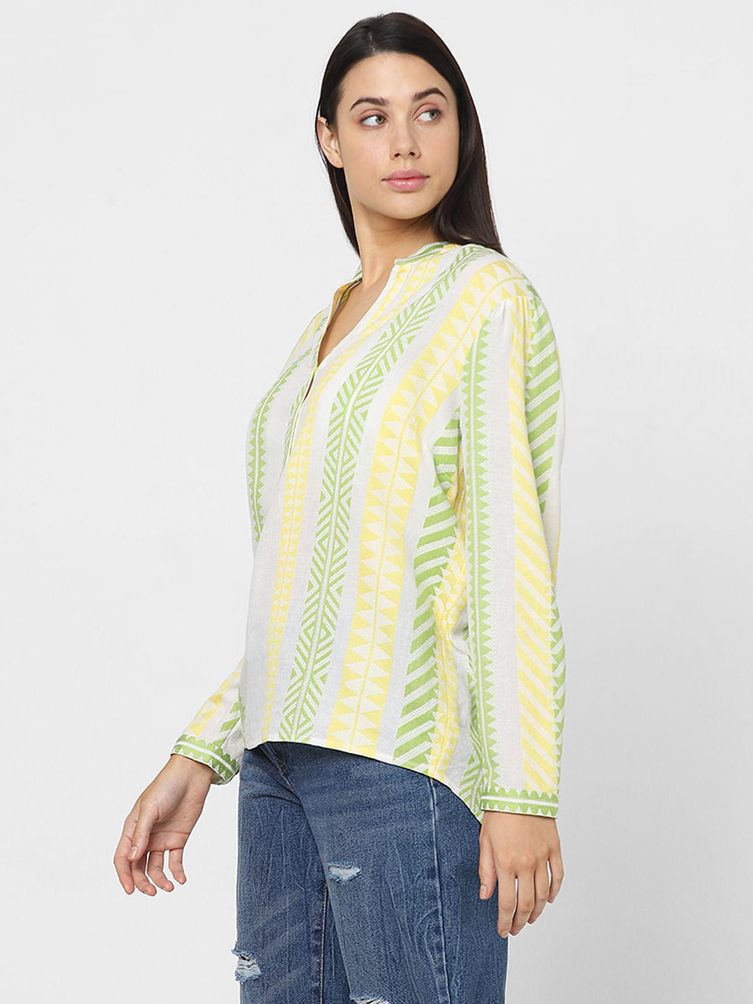 Cream Printed Top
