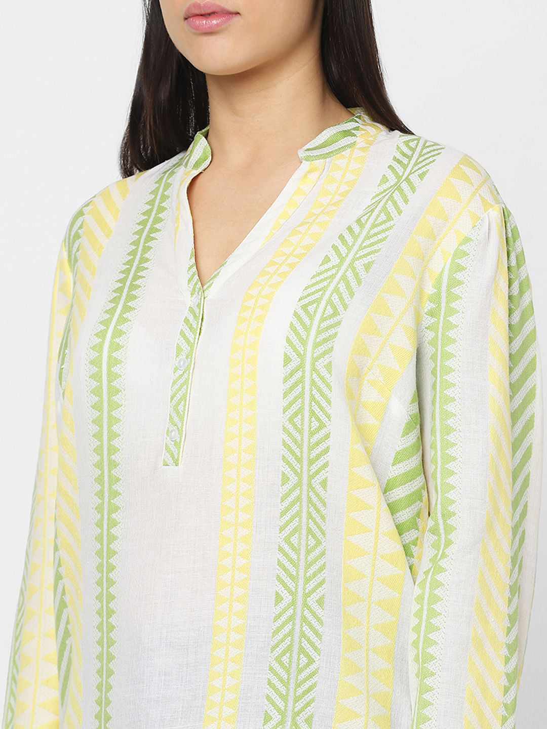 Cream Printed Top