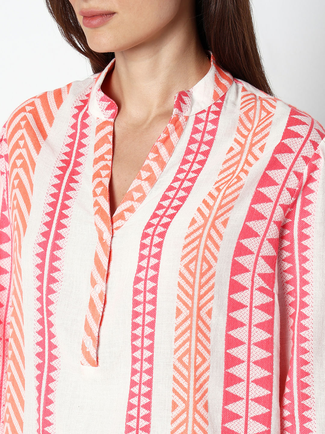 Coral Pink Printed Top