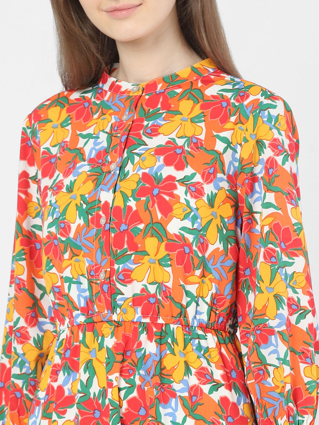 Pink Floral Print Dress