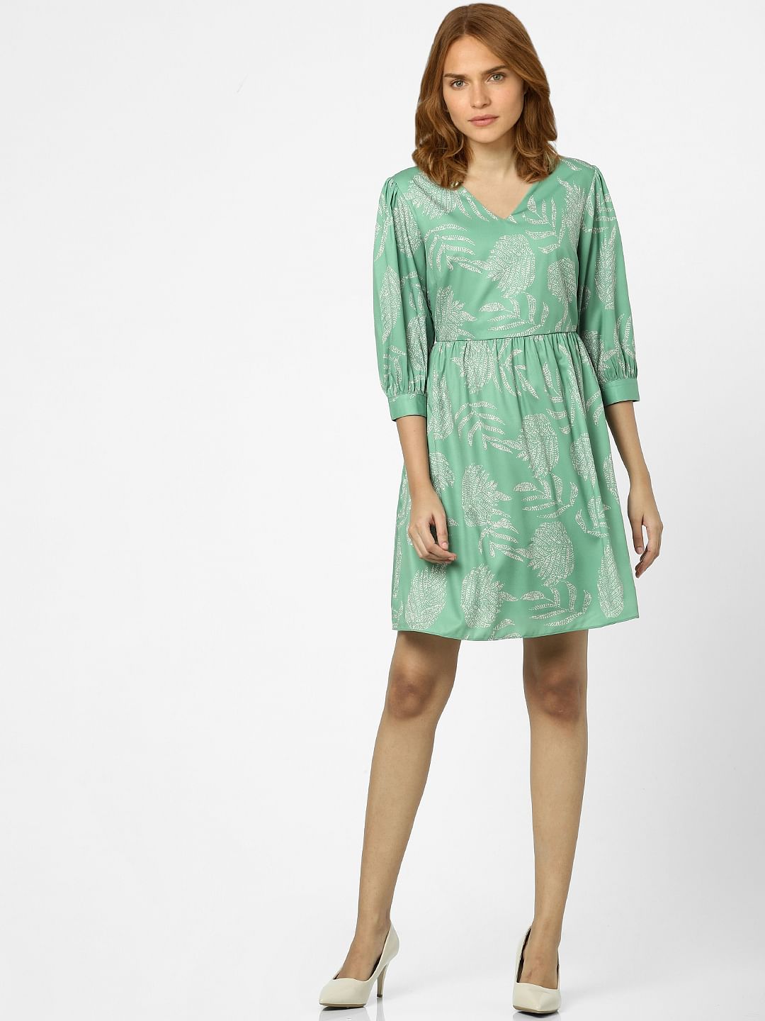 Green Floral Shift Dress