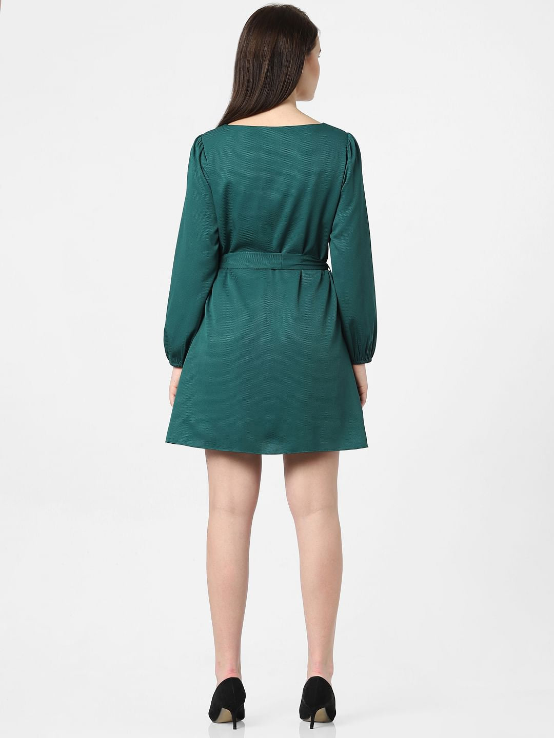 Dark Green Fit & Flare Dress