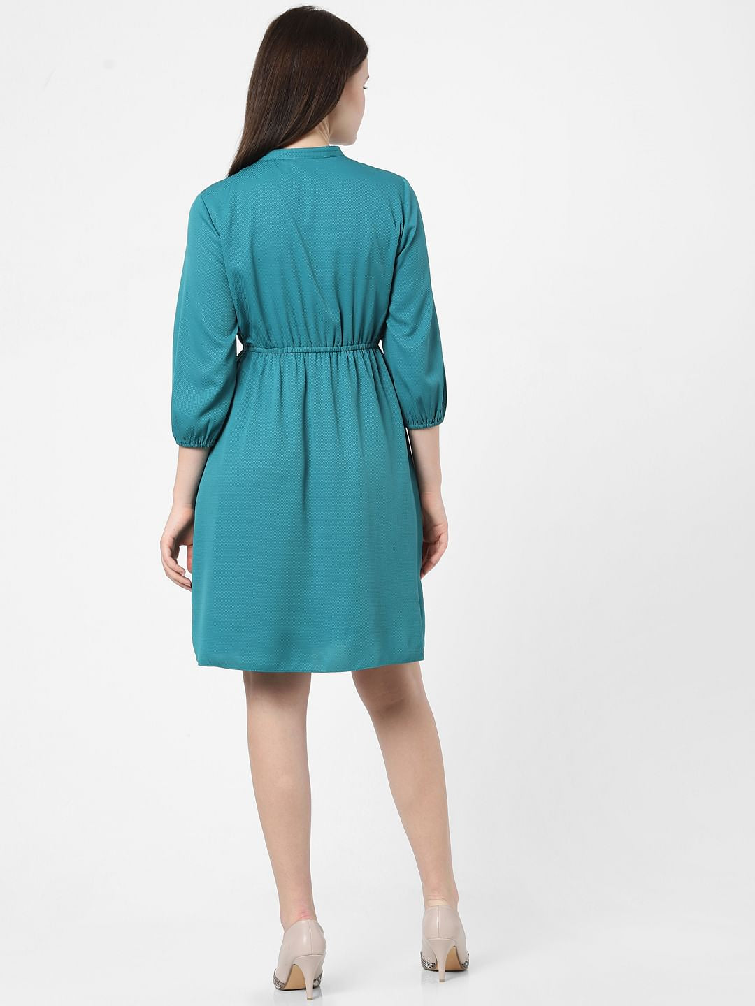 Blue Fit & Flare Dress