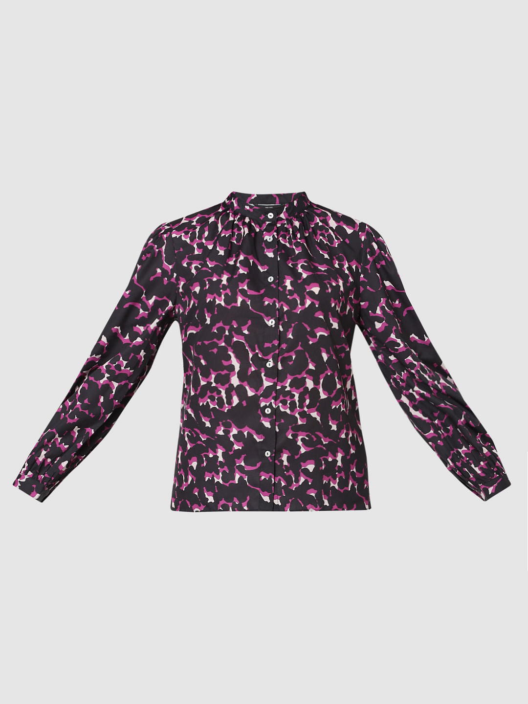 Black Abstract Print Top