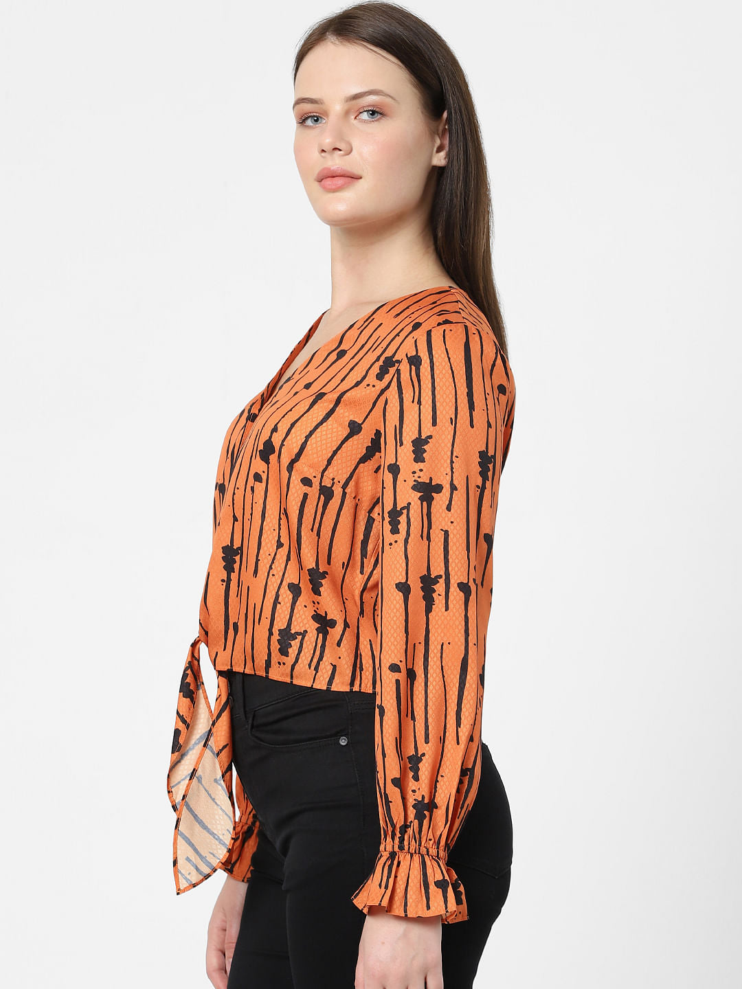 Orange Printed Top