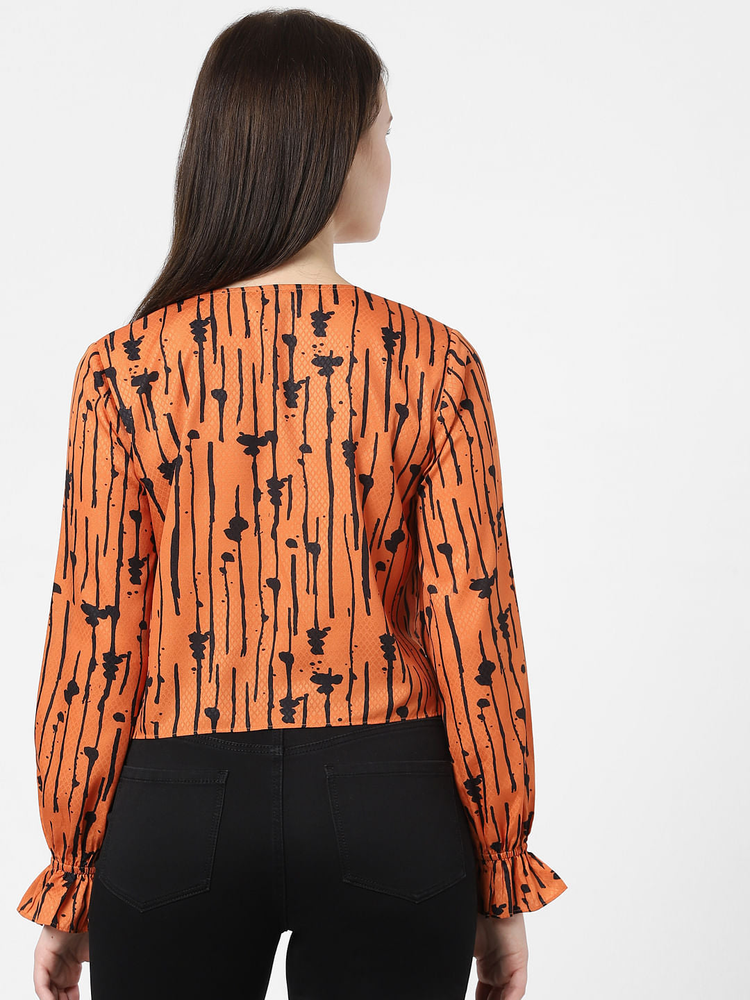 Orange Printed Top