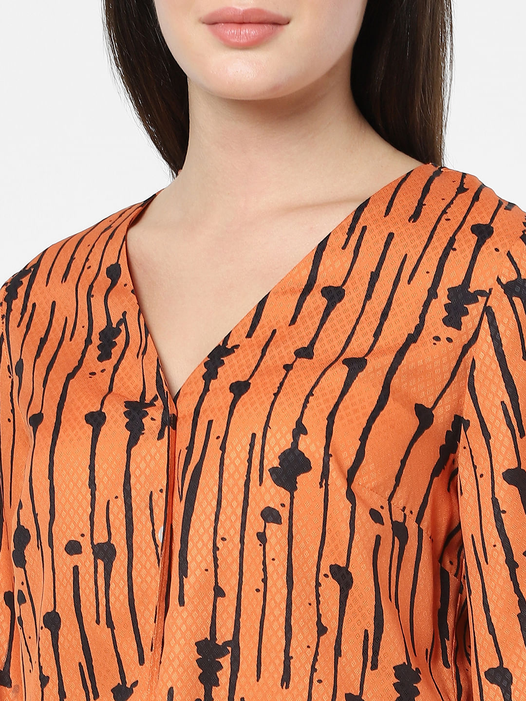 Orange Printed Top