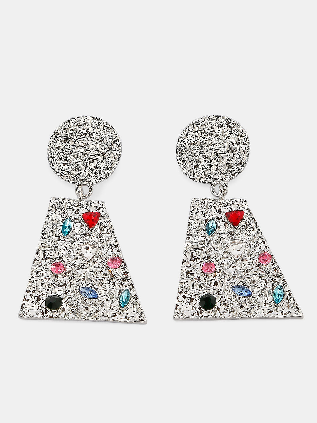 Silver Stone Plated Earrings